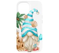 Carcasa para iPhone 15 Beach Lover with Flip Flops and Sand Castle Funny GNOME