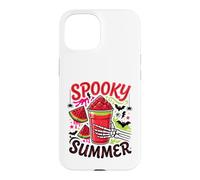 Carcasa para iPhone 15 Bebida de Mano Spooky Summer Watermelon Skeleton