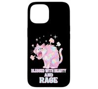 Carcasa para iPhone 15 Bendecida con Belleza y Furia, Sassy Cat Kitty
