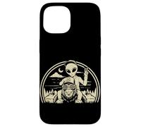 Carcasa para iPhone 15 Bigfoot Alien Boy Adventure Sasquatch OVNI