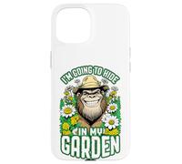 Carcasa para iPhone 15 Bigfoot Gardener Hide In My Garden Flores de jardinería Divertidas