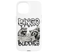 Carcasa para iPhone 15 Bingo Buddies Raccoon Funny Matching Bingo Partner