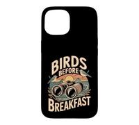 Carcasa para iPhone 15 Birds Before Breakfast observación de Aves Humor