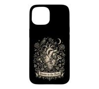 Carcasa para iPhone 15 Bloom in The Dark Gothic Anatómico Corazón Raven Goth Girl
