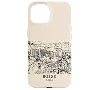Carcasa para iPhone 15 Boise Idaho Vintage Horizonte Dibujo
