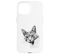 Carcasa para iPhone 15 Bonita Cara de Gato Curiosa para Todos los entusiastas de los Animales