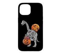 Carcasa para iPhone 15 Brachiosaurus Apatosaurus Dinosaurio Esqueleto Calabaza Dino Niño