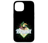 Carcasa para iPhone 15 Brasil tucán Retro Samba Carnaval Recuerdo Vintage