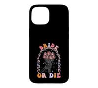 Carcasa para iPhone 15 Bride Or Die Retro Halloween Despedida de Soltera a Juego