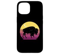 Carcasa para iPhone 15 Buffalo Bison American Buffalo Black Moon Stars Gift