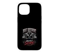 Carcasa para iPhone 15 Built Different Mostly Sore Camiseta Gym