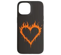 Carcasa para iPhone 15 Burning Heart Y2K Grunge