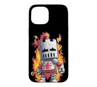 Carcasa para iPhone 15 Caballero Guapo con Espada y Llamas para los Amantes del Reino