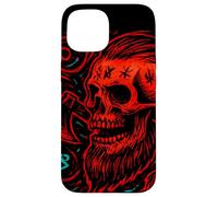 Carcasa para iPhone 15 Calavera vikinga y Hacha