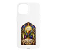 Carcasa para iPhone 15 Cáliz Y Eucaristía Gótico Católico Mosaico Arte Arte
