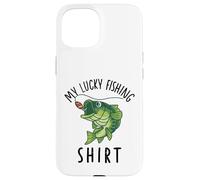 Carcasa para iPhone 15 Camiseta de Pesca Divertida para niños My Lucky Fishing-Shirt Bass Fish