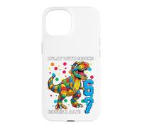 Carcasa para iPhone 15 Camiseta Dino I Play with Bricks 6 7 Hours per Day