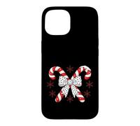 Carcasa para iPhone 15 Candy Cane Christmas Season Girls Womens Retro Coquette Bow