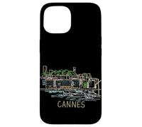 Carcasa para iPhone 15 Cannes Francia Viaje Souvenir Historic City Monumento Regalo