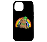 Carcasa para iPhone 15 Capy Saint Patricks Day St Paddy's Green Shamrock Capybara