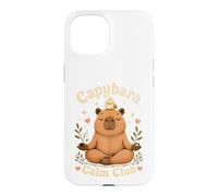 Carcasa para iPhone 15 Capybara Calm Club Lindo Meditando Animal Zen