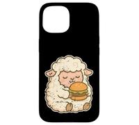 Carcasa para iPhone 15 Caricatura de Hamburguesa de Oveja esponjosa