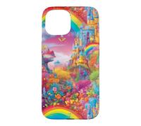 Carcasa para iPhone 15 Castillo Rainbow Fairytale Magical Princess Design