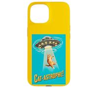 Carcasa para iPhone 15 Cat-astrophe! - Póster de la película Vintage Retro de platillo Volador OVNI