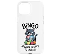Carcasa para iPhone 15 Cat Bingo Porque el Asesinato está Mal