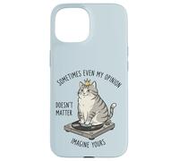 Carcasa para iPhone 15 Cat On Record Player Imagina Que tu opinión no Importa