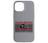 Carcasa para iPhone 15 Charleston County South Carolina - Bandera de línea roja Delgada