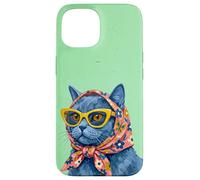 Carcasa para iPhone 15 Chartreux Fashion Cats - Portada de Revista, diseño de Gatos