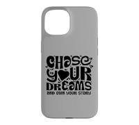 Carcasa para iPhone 15 Chase Your Dreams, White/Black