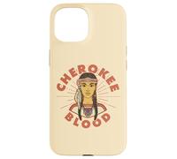 Carcasa para iPhone 15 Cherokee Blood Nation Sunburst Orgullosa Mujer nativa Americana