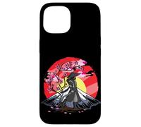 Carcasa para iPhone 15 Cherry Blossom Fighter Fujuyama Sunset Japanese Samurai