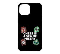 Carcasa para iPhone 15 Chess Is A Sea of Misery Funny Board Gamer