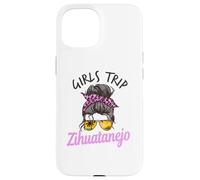 Carcasa para iPhone 15 Chicas a Juego Viaje Zihuatanejo México moño desordenado