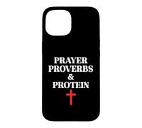 Carcasa para iPhone 15 Christian Prayer Proverbs Protein Shakes Jesus Weights Faith