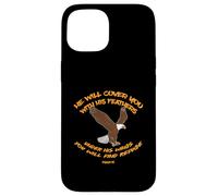 Carcasa para iPhone 15 Christian Salmo 91 Protección del Águila Inspiradora