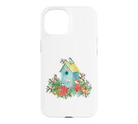 Carcasa para iPhone 15 Christmas Holiday Wreath Birdhouse Birds & Bells
