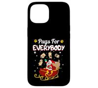 Carcasa para iPhone 15 Christmas Pugs For Everybody Santa's Sleigh Pug Dog Lover