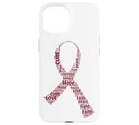 Carcasa para iPhone 15 Cinta de curación de Amor con Esperanza de Conciencia sobre el cáncer de mieloma múltiple