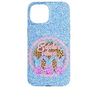 Carcasa para iPhone 15 Círculo a Cuadros con diseño de Leopardo con diseño de Tres Conejos de Easter Vibes