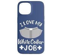 Carcasa para iPhone 15 Cita Pastor I Love My White Collar Job Christian Believer