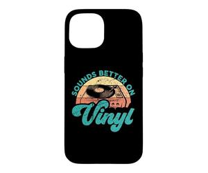 Carcasa para iPhone 15 Citas Divertidas de Discos de Vinilo suenan Mejor en Vinilo