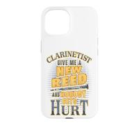Carcasa para iPhone 15 Clarinetista Dame una caña Nueva y Nadie se lastima Humor