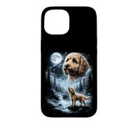 Carcasa para iPhone 15 Cockapoo Howling to The Moon Retro Doodle Doodle Dog