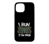 Carcasa para iPhone 15 Coder Devops I Run It On Prod Hacker Skull
