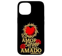 Carcasa para iPhone 15 con Amor Eterno te he Amado, versículo Jeremías 31:3