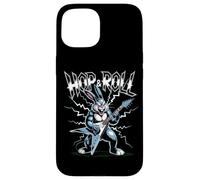 Carcasa para iPhone 15 Conejo de Guitarra eléctrica Hop and Roll Heavy Metal Easter Bunny